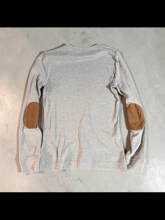 Ralph Lauren Sweaters - Ralph Lauren Light Gray Crewneck Sweater with Brown Elbow Patches